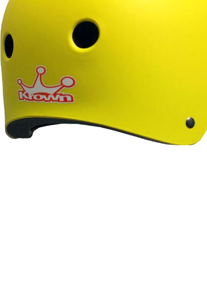 Yellow Shell with Red Strap Skateboard Helmet 16.76x10.67x22.35inch