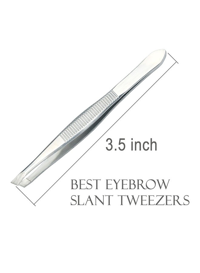 Pack Of 3 Slant Tweezers Silver 2.99X0.2X0.2