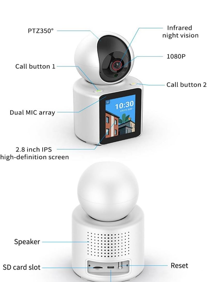HD 1080P Smart WiFi Camera for Home Video Calling 360-Degree View,Security Features,Smart Night Vision,Two-Way Video Calling,Motion Detection,Real-Time Alerts