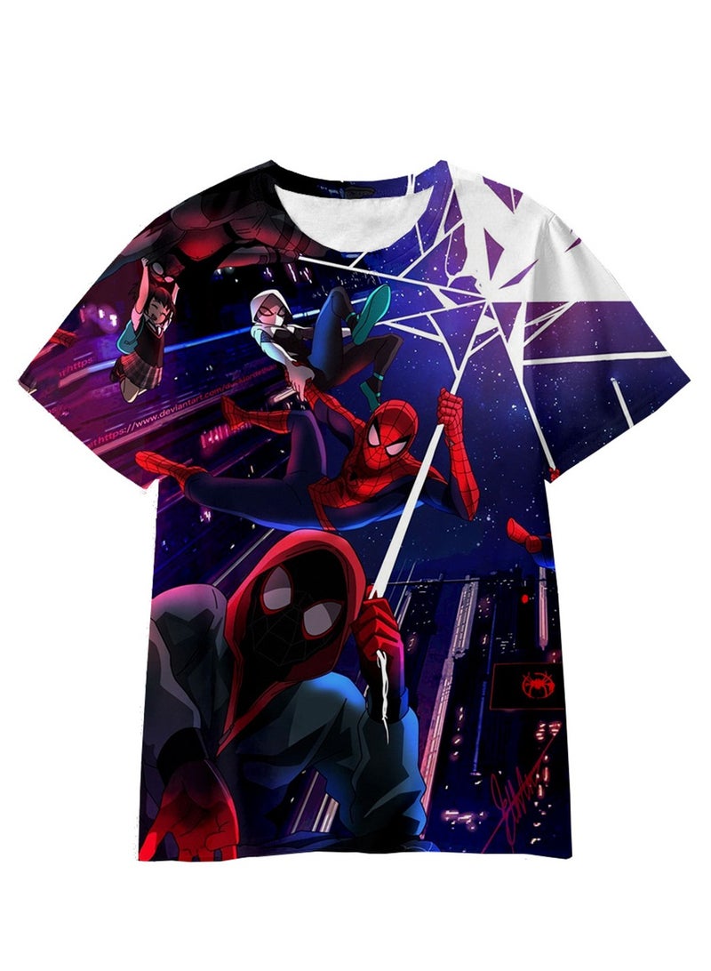Spider-Man Across the Universe Handsome Loose Pullover T-shirt 3D digital printing personalized breathable T-shirt