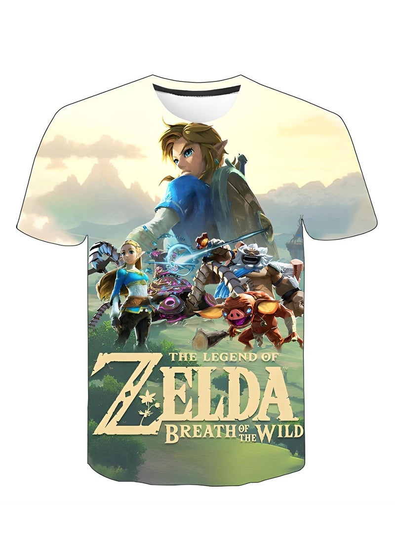 Game Zelda Breath of the Wild 3D digital printing personalized breathable children's T-shirt