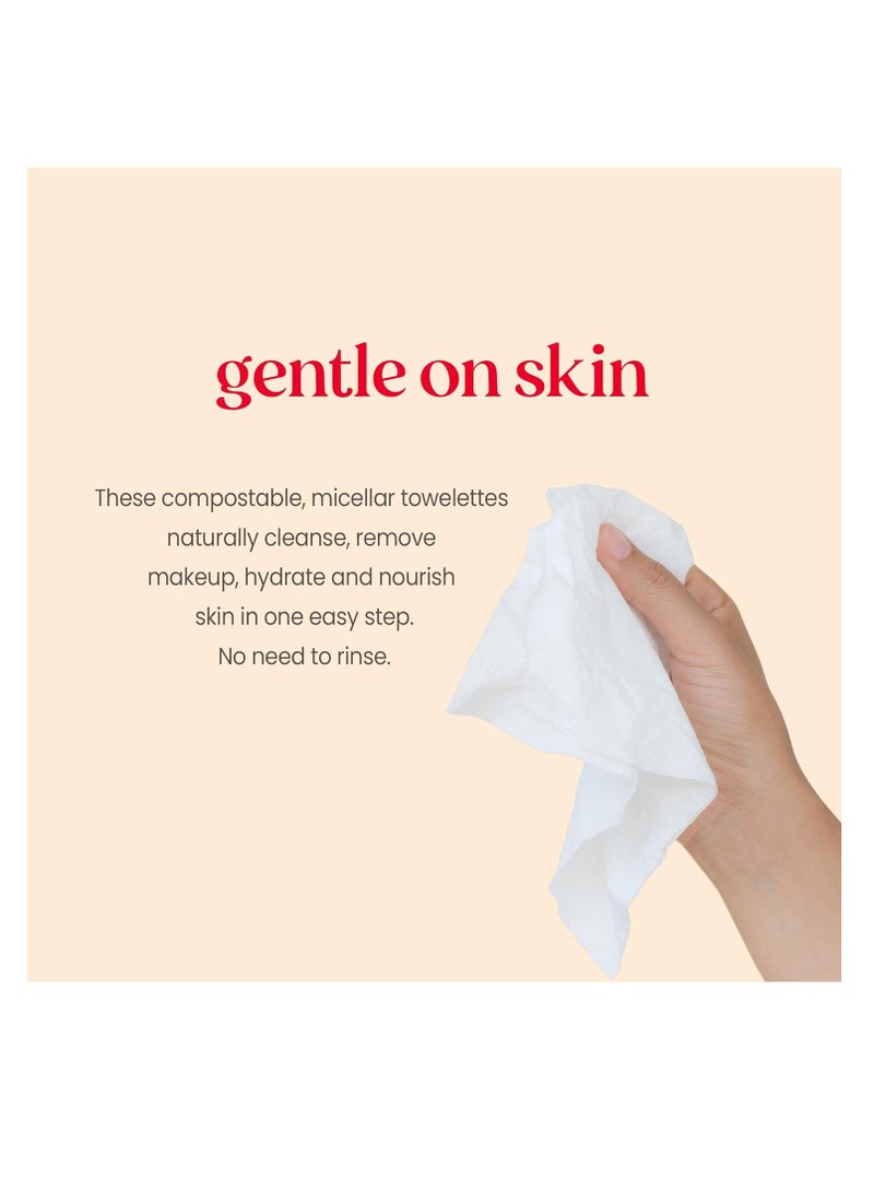 Burt's Bees Rose Water Face Wipes, Mothers Day Gifts for Mom for All Skin Types, Hydrating Micellar Makeup Remover & Facial Cleansing Towelettes, 30 Ct (3-Pack)