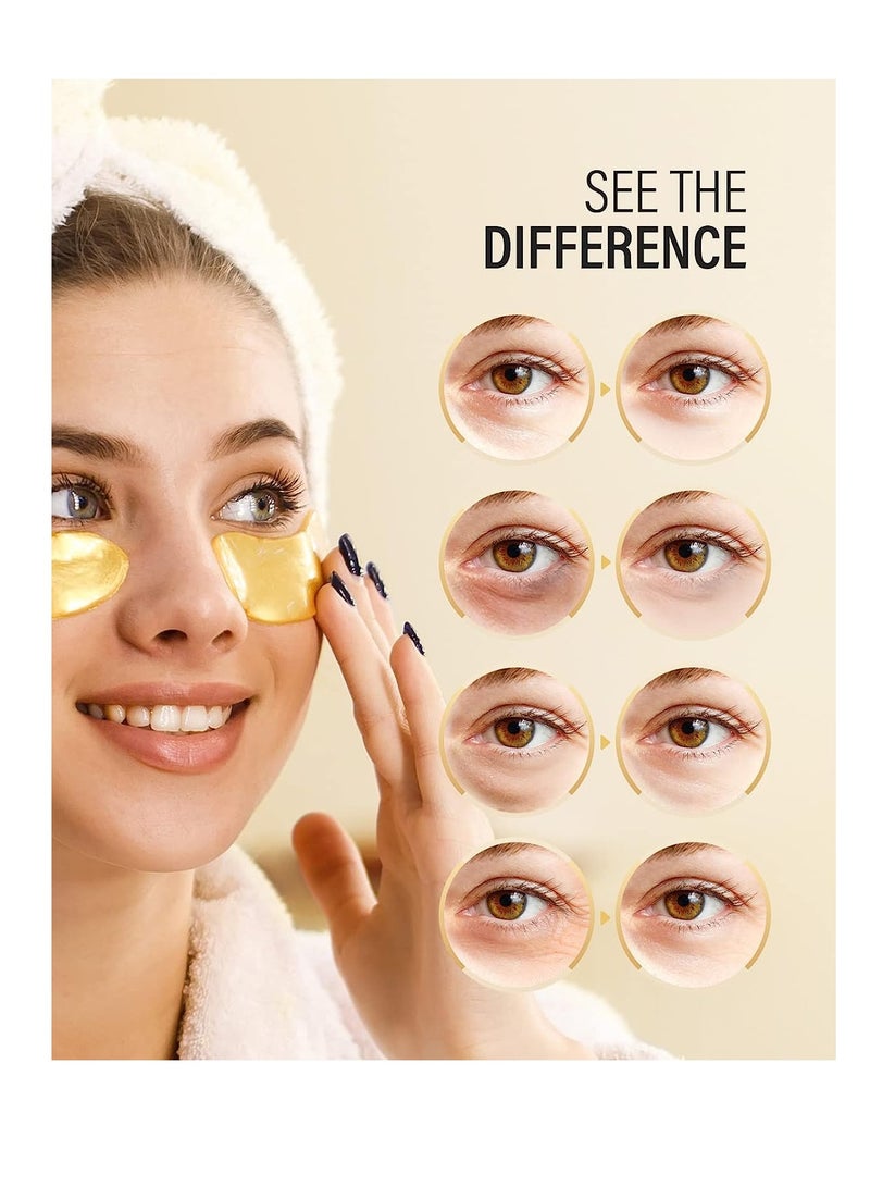 Maskiss 24k Gold Under Eye Patches (15 Pairs), eye mask, Collagen Skin Care Products, Eye Patches for Puffy Eyes, eye masks for dark circles and puffiness