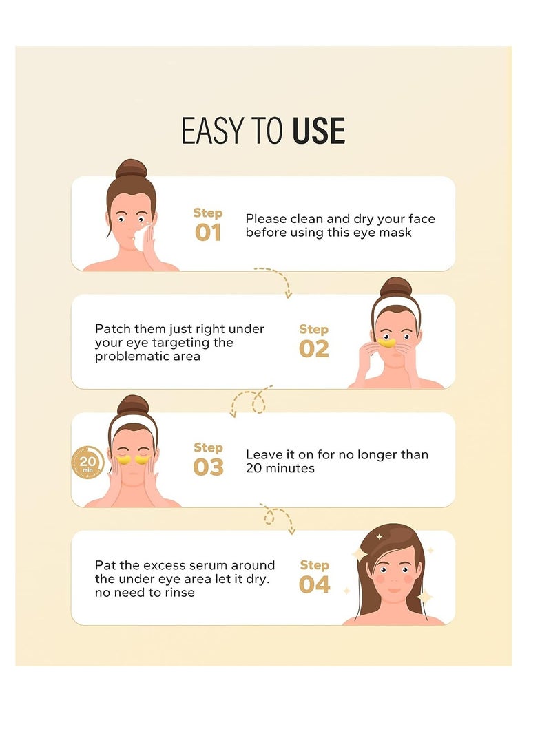 Maskiss 24k Gold Under Eye Patches (15 Pairs), eye mask, Collagen Skin Care Products, Eye Patches for Puffy Eyes, eye masks for dark circles and puffiness