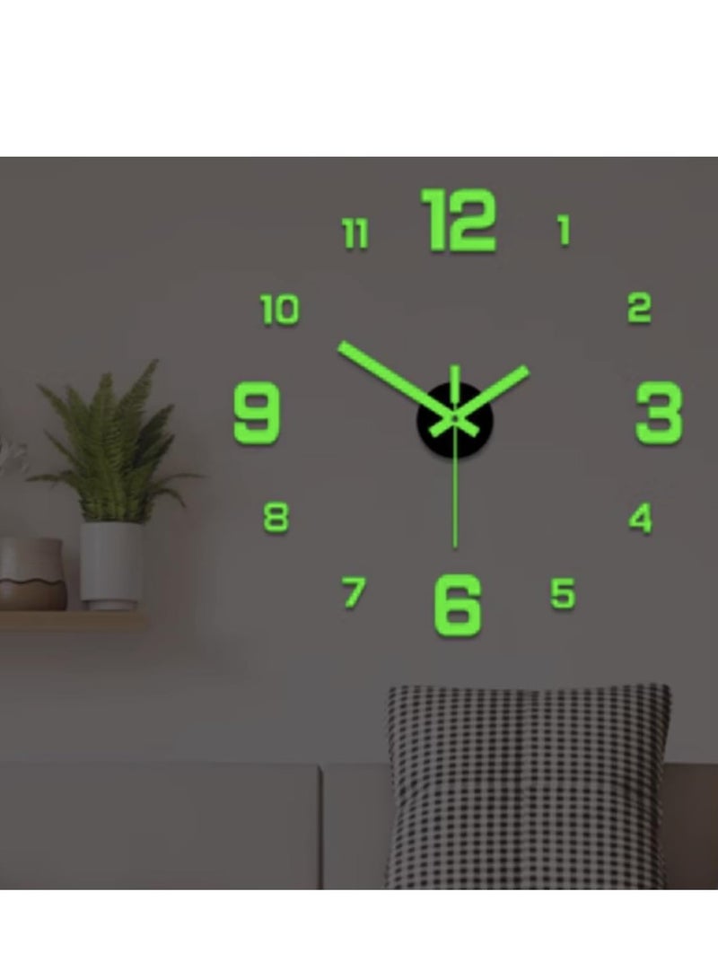FFD Modern Luminous Wall Clock Stickers for a Serene Living Room