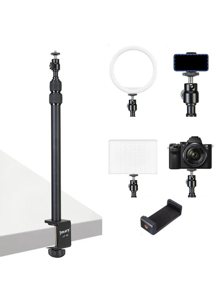 JMARY MT-49 Tabletop Light Stand Clip with Screw for Cameras LED Video Light and Ring Light