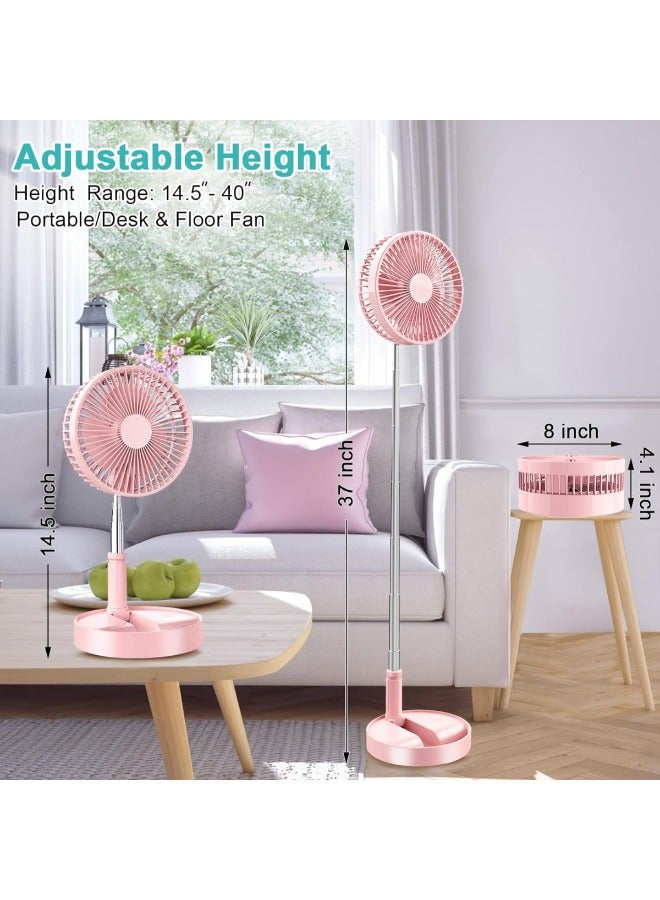 Portable Telescopic Desk & Table Fan | 7200mAh Rechargeable Battery, 4 Speeds, Adjustable Height | Rechargeable Fan For Home & Outdoor Use