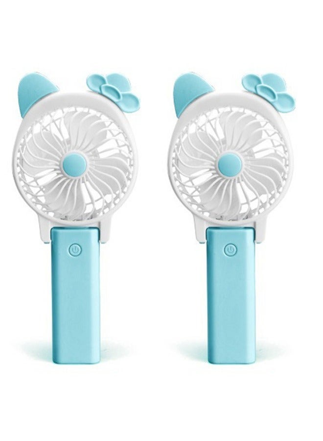 Adorable Mini Foldable USB Rechargeable Fan with Ears: Cute Cartoon Portable Fan for Kids, USB Charging Fan, Mini Fan - Perfect for Summer