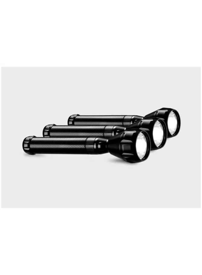 Impex Rechargeable LED Handheld Flashlight 3 Pcs Combo