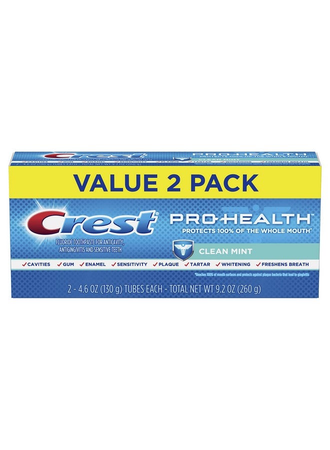 Pro Health Clean Mint Toothpaste 4.6 Ounce (Twin Pack) (Packaging May Vary)