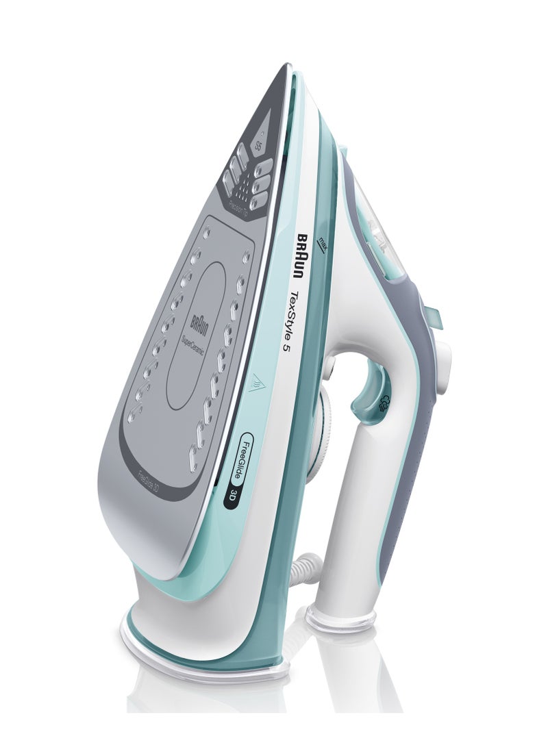 TexStyle 5 Steam Iron, FreeGlide 3D Technology, SuperCeramic Coating, Precision Tip, Anti-Drip, Water Capacity 300 ml 2700 W SI 5017 GR Green