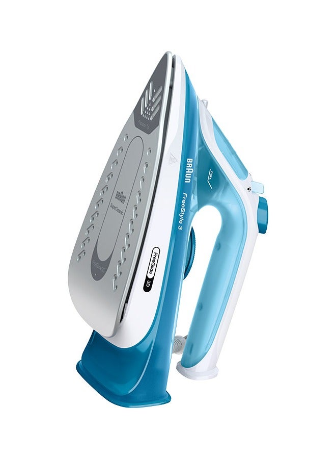 FreeStyle 3 Steam Iron with 3D FreeGlide Technology, SuperCeramic Sole, Ultimate FastClean, Automatic Shut-Off, Tank 270 ml 2400 W FI 3144 BL ‎Blue