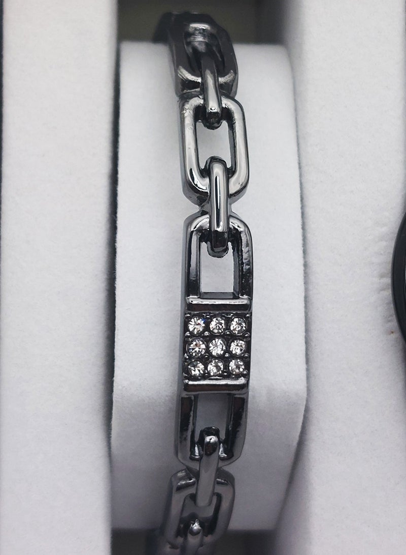 Women's Analog Quartz Black Stainless Steel Band Set Watch SV 18045