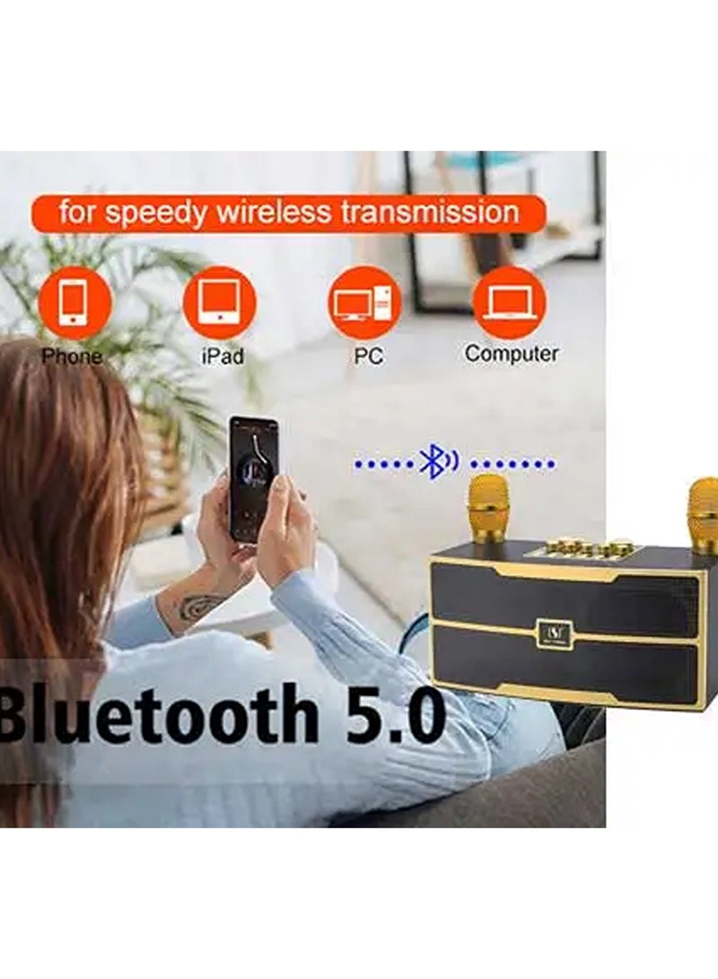 S39 Pro Portable Wireless Bluetooth Karaoke Speaker Stereo Bass Dual Microphone