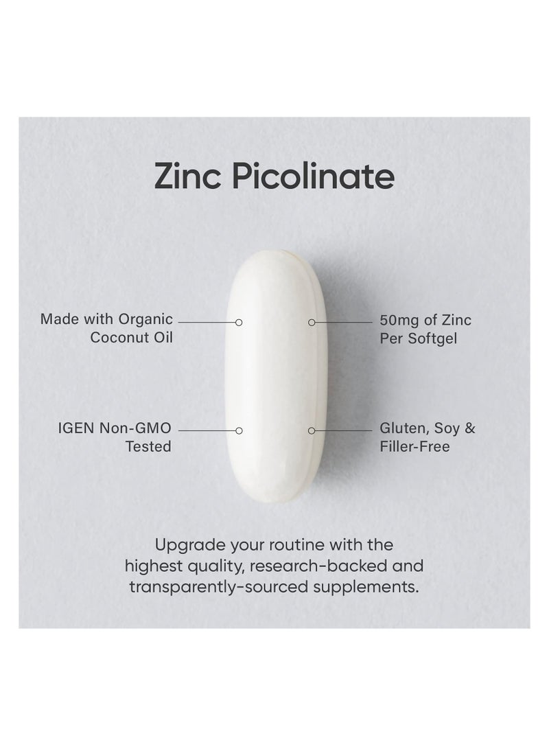 SR Zinc Picolinate with Organic Coconut Oil 50mg 60 softgels