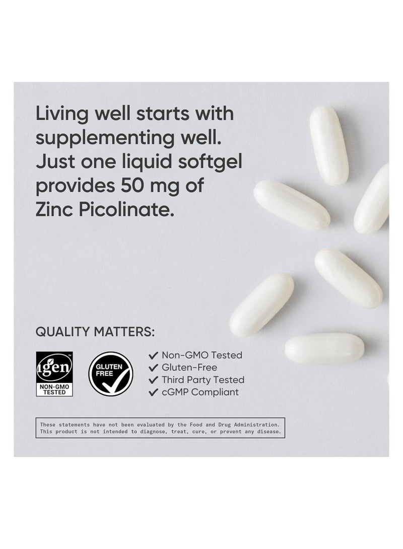 SR Zinc Picolinate with Organic Coconut Oil 50mg 60 softgels