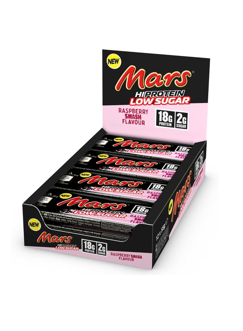 Mars High Protein Low Sugar Bar Raspberry Smash 55g Pack of 12