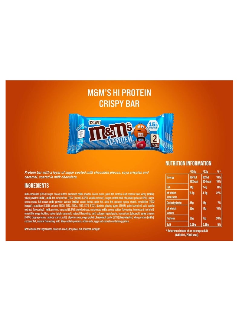 M&M's High Protein Bar Crispy 52g Pack of 12