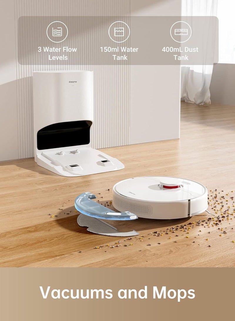 Robot Vacuum Cleaner and Mop with 2.5L Self Emptying Station D10 Plus,LiDAR Navigation,Obstacle Detection,Editable Map,4000Pa,Hard Floor-Carpet,170m Runtime,WiFi/APP/Alexa