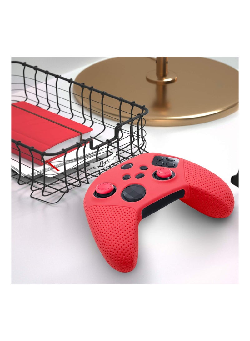 Silicone Case for Xbox Series S/X, Protective Case for Xbox Series S/X with Thumb Grips, Controller Shell for Xbox Series S/X Red