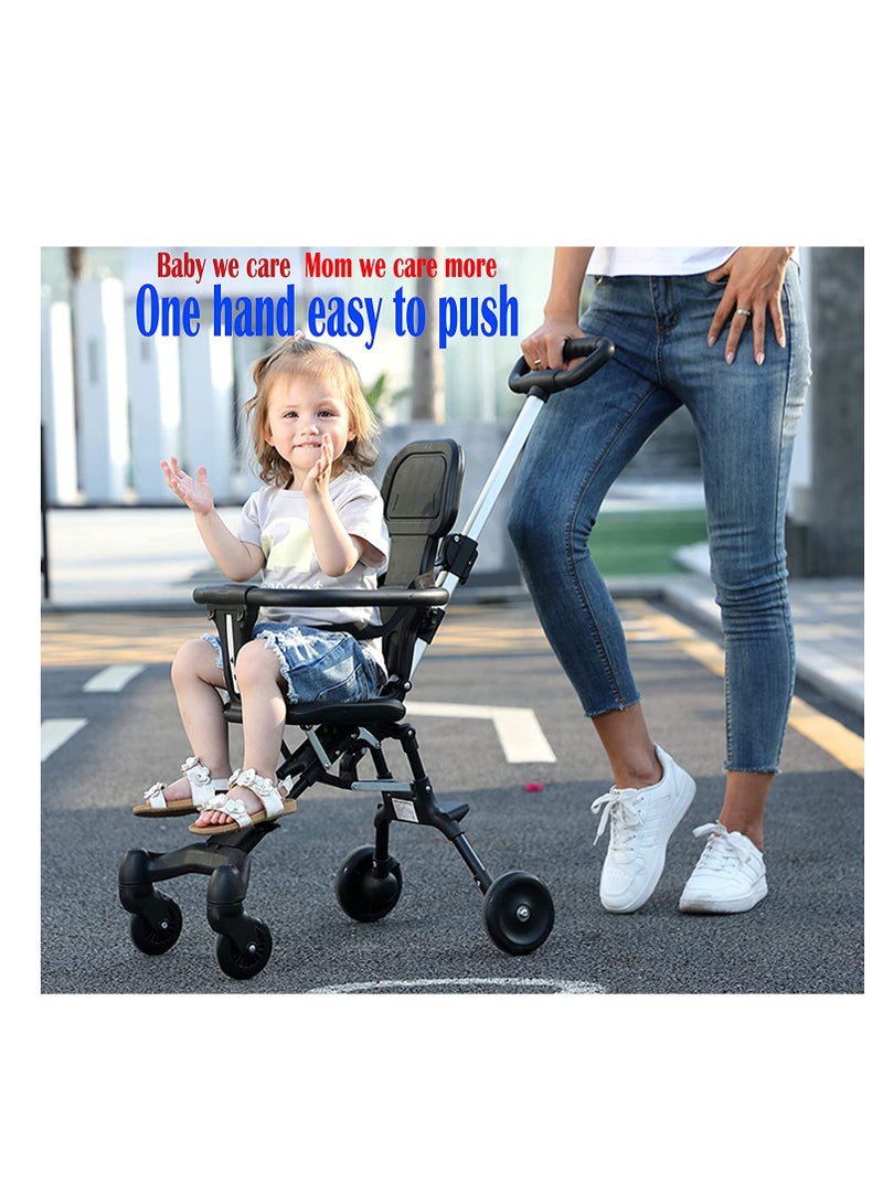 Baby Portable Stroller Lightweight & Foldable/Compact & Reversible Handlebar Safety Belt Travel Pram For Baby From 6 Month to 3 Years old