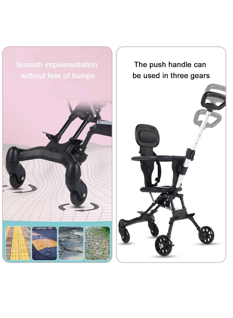 Baby Portable Stroller Lightweight & Foldable/Compact & Reversible Handlebar Safety Belt Travel Pram For Baby From 6 Month to 3 Years old