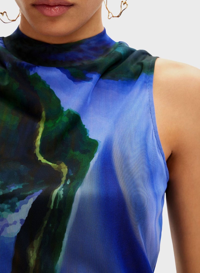 Christian Lacroix Tulle Landscape Sleeveless T-Shirt