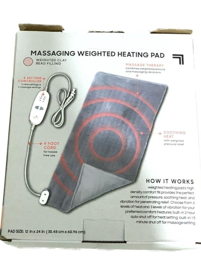 Weighted Electric Heated Blanket Mattress Neck Back Shoulder Hip Waist Lumbar Tummy Ankle Massage Therapy Heating Pad Massager for Muscles Whole Body Pain Relief and Relaxation