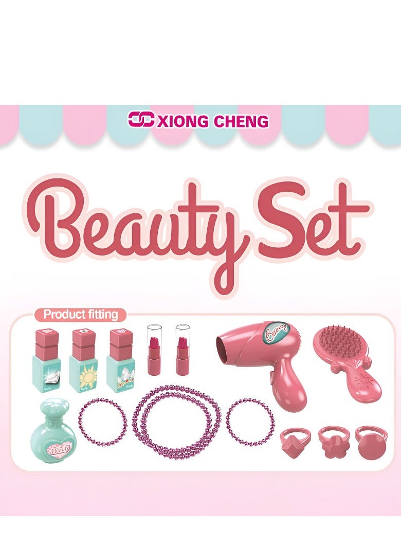 3 in 1 Pretend Beauty Dresser Vanity Makeup Play Set for Girls