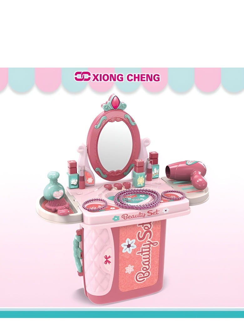 3 in 1 Pretend Beauty Dresser Vanity Makeup Play Set for Girls