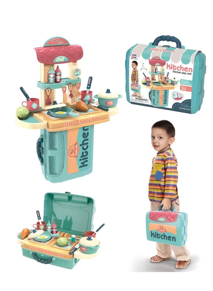 3 in 1 Little Chef Kitchen Playset for Boys and Girls