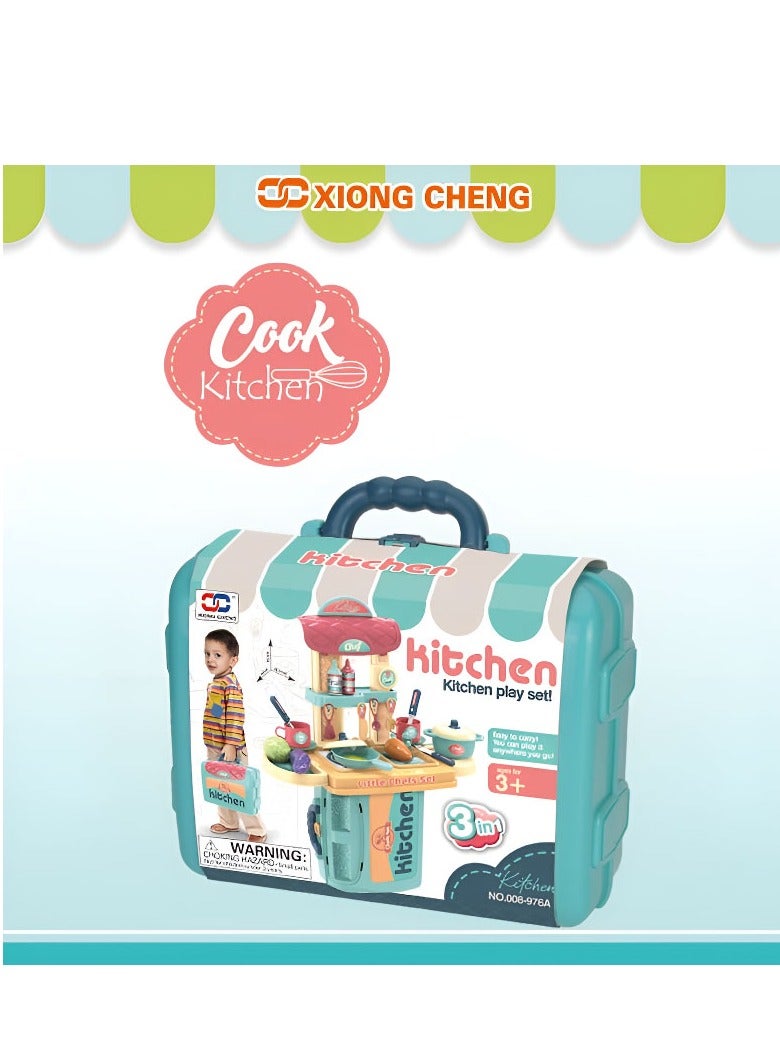 3 in 1 Little Chef Kitchen Playset for Boys and Girls