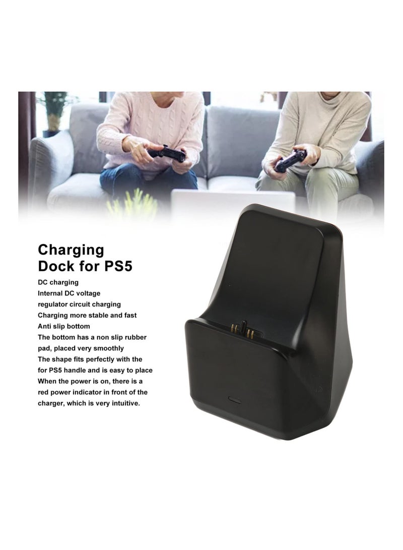 PS5 Controller Charger, for PS5 Charger USB C Charging Dock Station with LED Light Indicator, Charging Dock, Charging Station for PS5 Controller, Compact Design, Weighted Base and Secure Docking