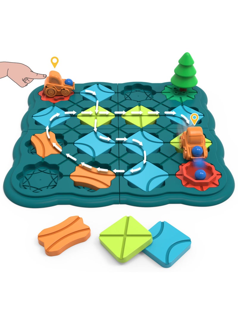 Kids Toys STEM Board Games, Smart Logical Road Builder Brain Teasers Puzzles Games for 3 to 4 5 6 7 Year Old Boys Girls, Educational Montessori Xmas Gifts Ages 3-5 4-8 Preschool Classroom Learning
