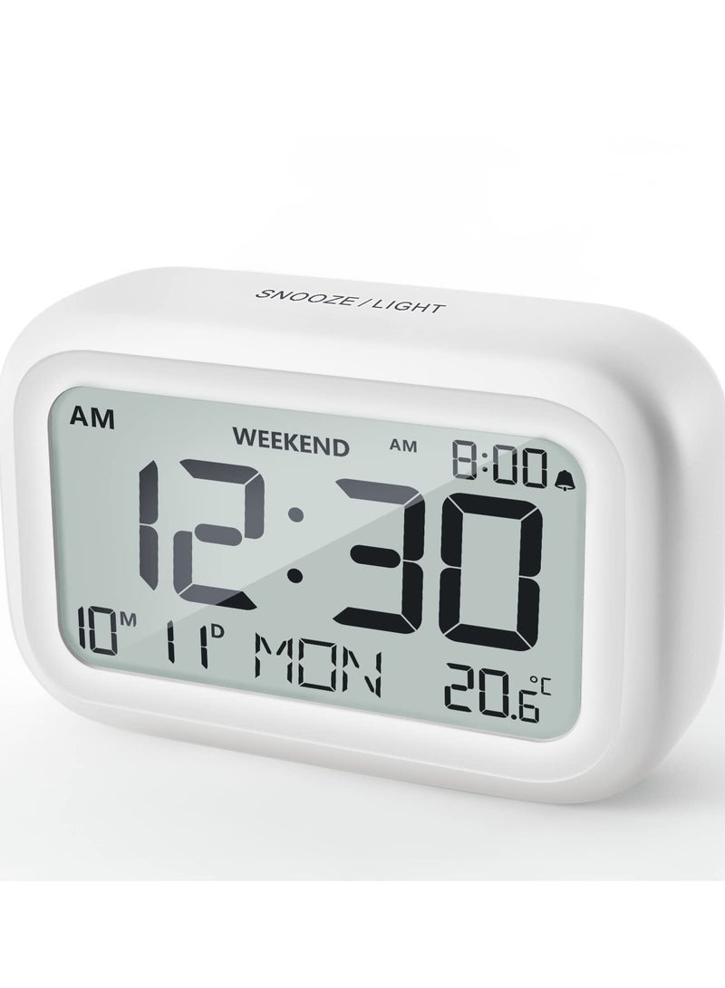 Digital Alarm Clock, Bedside Battery Powered Lcd Display Volume Adjustable Multiple Modes Alarm Clock for Bedroom Office Desk Travel
