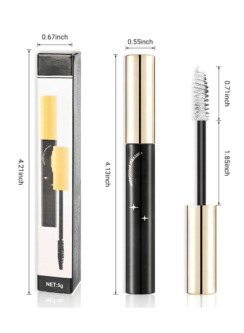Waterproof Color Mascara, 3PCS Color Mascara Eyeliner Charming Longlasting Mascara for Eyelash Eye Makeup, Fast Dry Eyelashes Curling Lengthening Makeup Eye (White Brown Black)