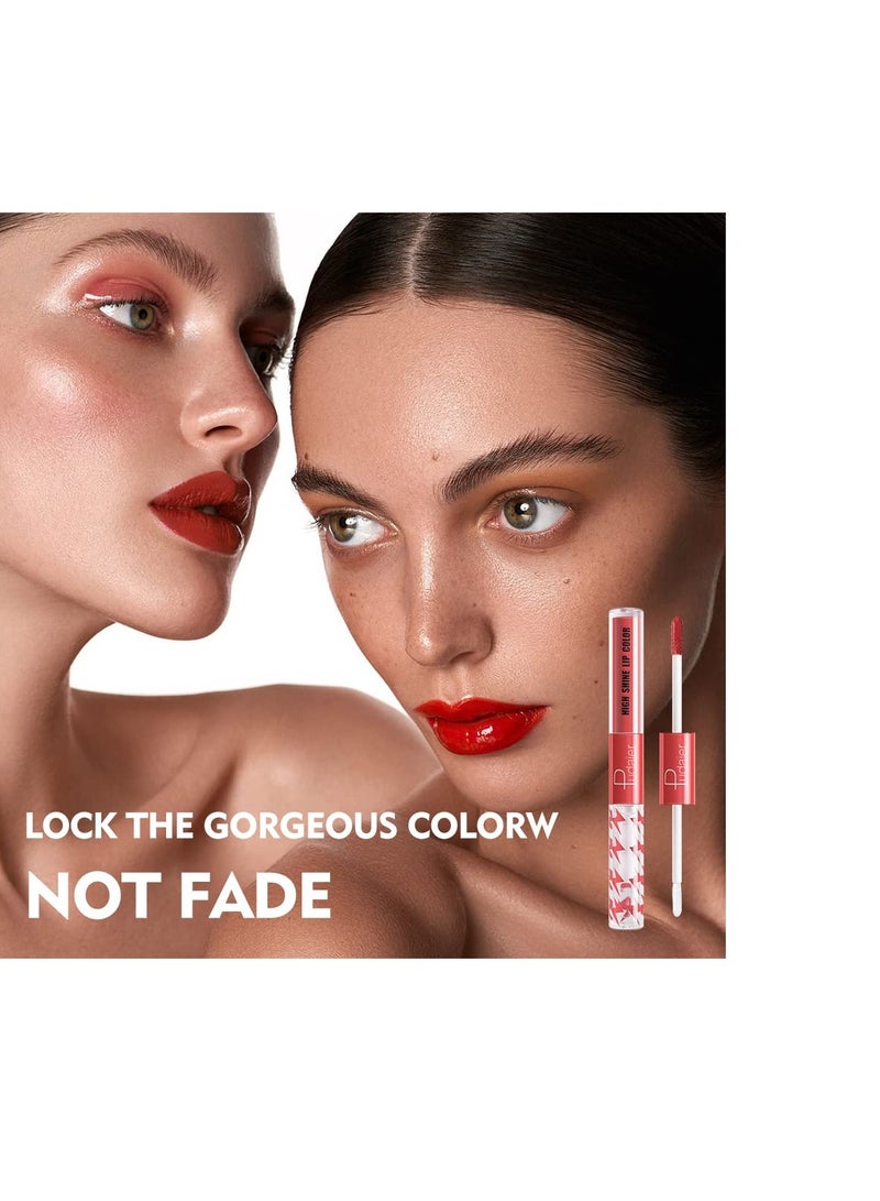Lip Gloss Set, 4 Pcs Makeup Lip Gloss, Long Lasting Lip Shine, Lipsticks For Women Long Lasting, Double Ended Clear Lip, High Pigment Liquid Lipstick, Cosmetics Glaze Lip