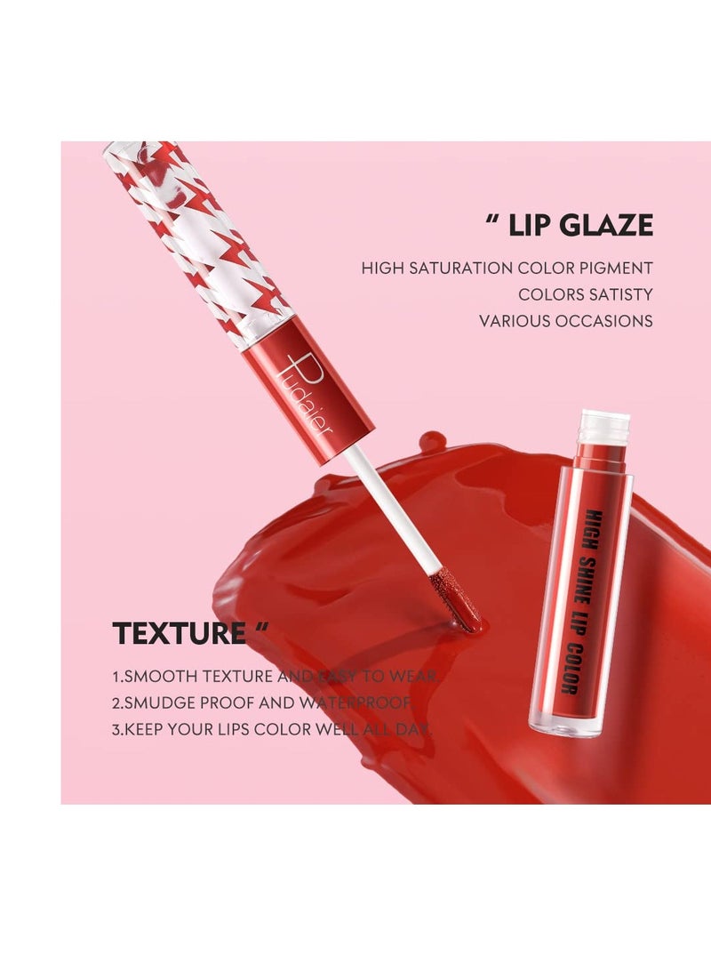 Lip Gloss Set, 4 Pcs Makeup Lip Gloss, Long Lasting Lip Shine, Lipsticks For Women Long Lasting, Double Ended Clear Lip, High Pigment Liquid Lipstick, Cosmetics Glaze Lip