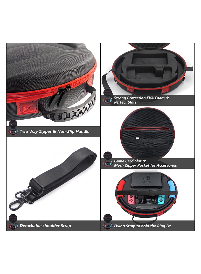 Carrying Case for Nintendo Switch Ring Fit Adventure, Ring-Con Handbag with Game Card Slots Shockproof Storage Bag AC Adapter Storage for Switch Console Controller Dock AC Adapter Switch Accessories