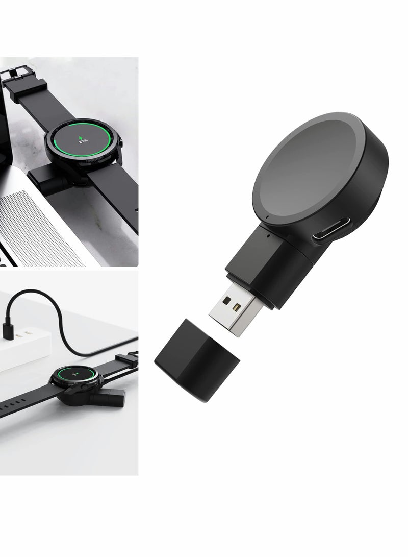 Samsung Galaxy Watch 5/4/3 Active 2 Charger USB Travel Cordless Wireless car Charger Keychain for Samsung Galaxy Watch5 Pro Watch4 Classic Watch3 Active & Active2 Accessories