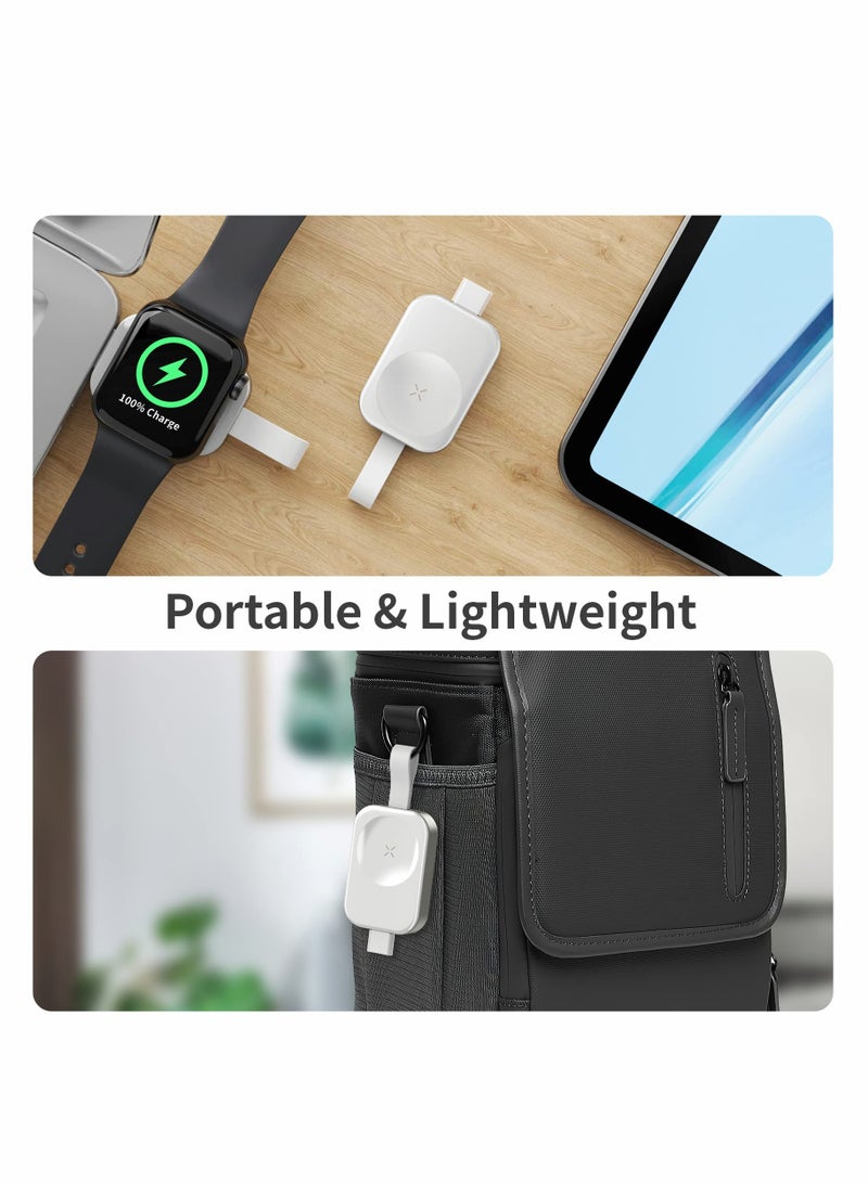 Portable Apple Watch Charger iWatch Wireless Charger with USB C Fast Charging Magnetic Travel Charger for Apple Watch Series 8 7 SE 6 5 4 3 2