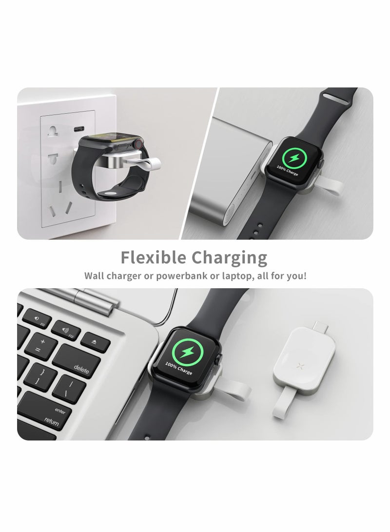 Portable Apple Watch Charger iWatch Wireless Charger with USB C Fast Charging Magnetic Travel Charger for Apple Watch Series 8 7 SE 6 5 4 3 2