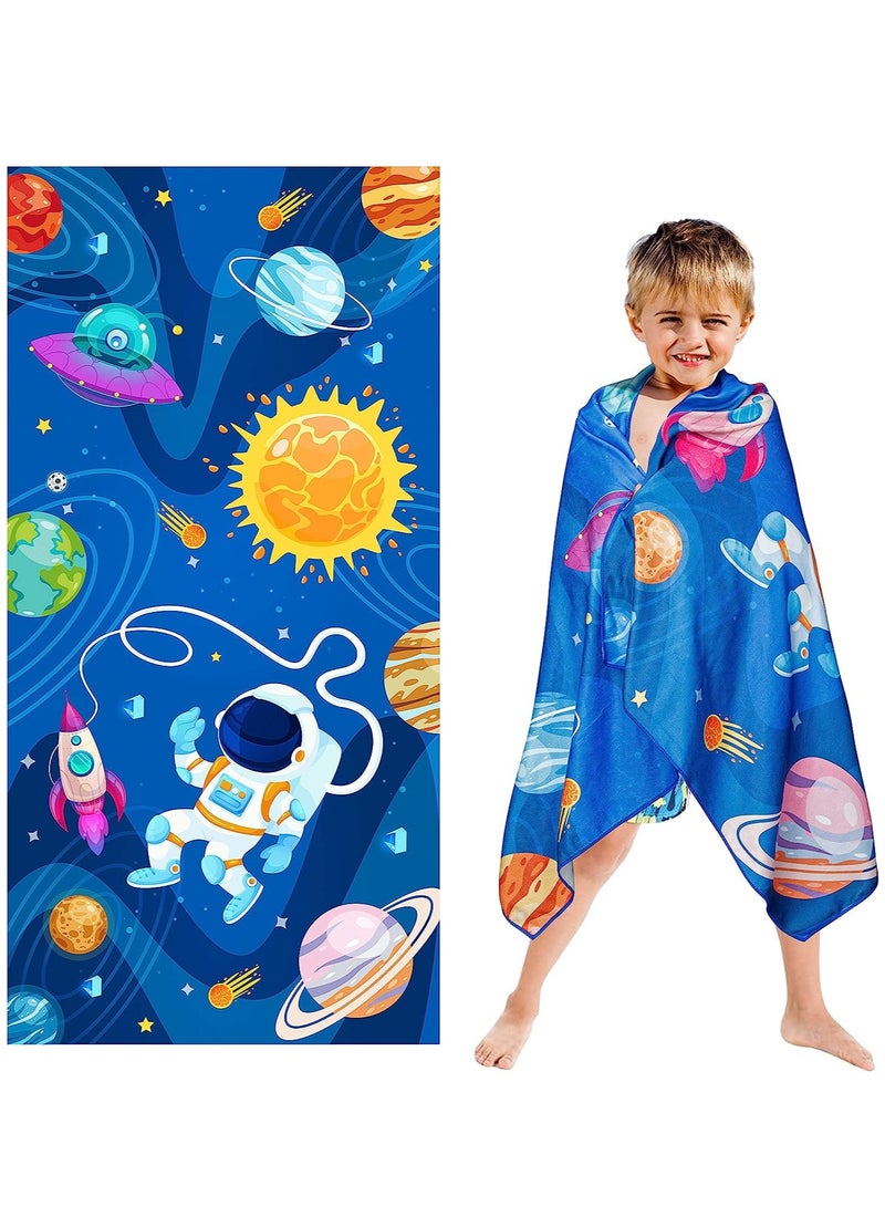Beach Towel for Kids, Super Absorbent Quick Dry Microfiber Beach Towel, Astronaut Print Pattern Beach Towel, Children Beach Blanket for Bath Sport Travel Beach Swimming Camping (30 X 60 Inch)