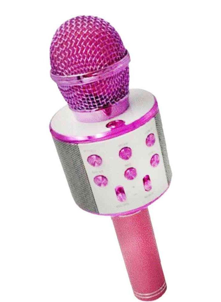 4 in 1 Wireless Pink Karaoke Microphone for Kids