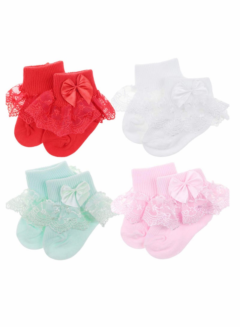 Baby Girls Socks Infant Cuff Ruffle Lace Sock Newborn/Toddlers Socks