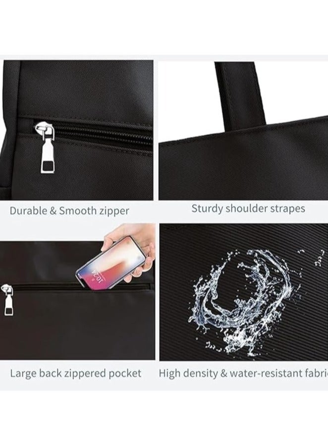 Lightweight Waterproof Canvas Shoulder Bag, Women's Large Capacity Top Handle Handbags, Nylon Tote Bag for Gym, Work, School