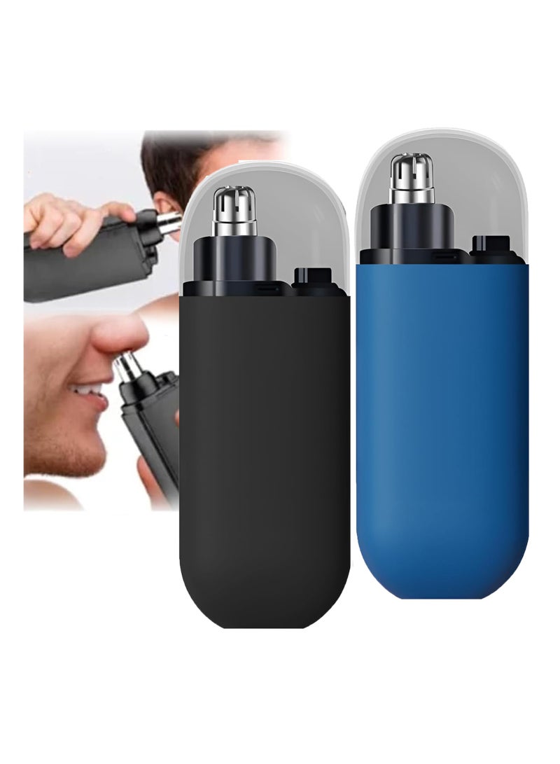Portable Nose Hair Trimmer for Men & Women, Versatile Nose Trimmers for Ear, Eyebrows, USB Rechargeable, Waterproof, Painless Trimming, Long-Lasting Battery (2PCS)
