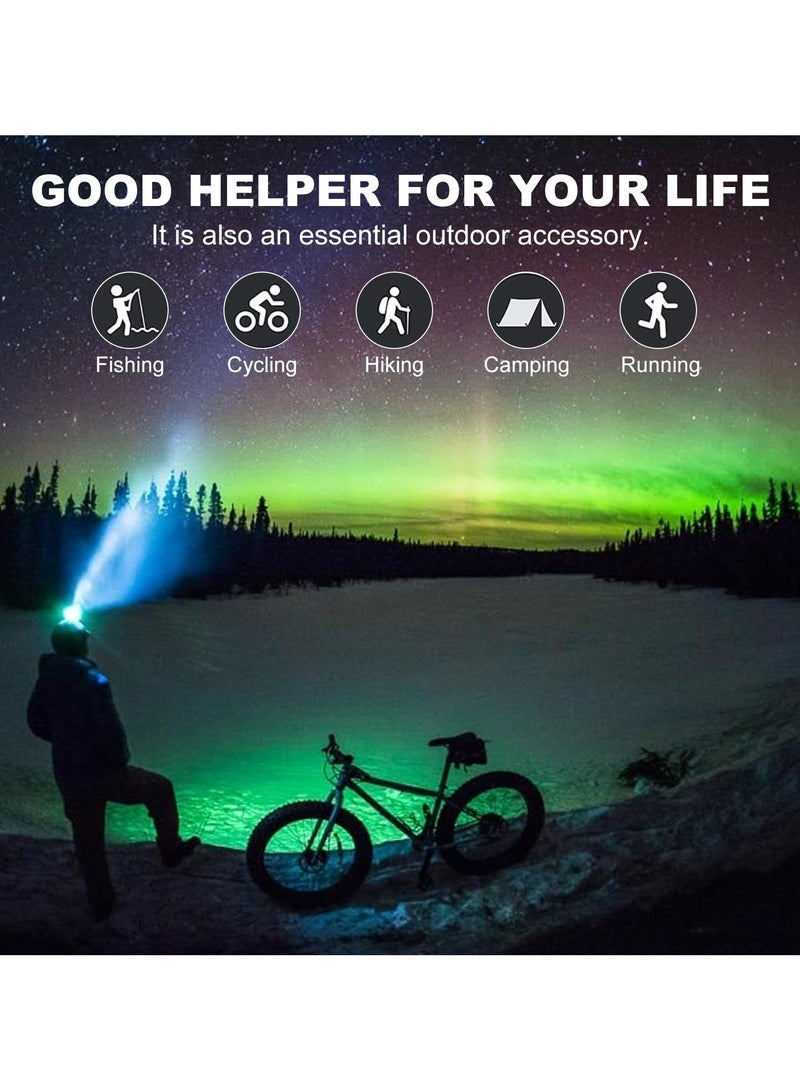 LED Headlamp Rechargeable, Hat Light Clip on Cap, Digital Power Display, 2 in 1 90° Adjustable Cap Flashlight, Headlamp for Running, Outdoor, Camping, Cycling, Hiking