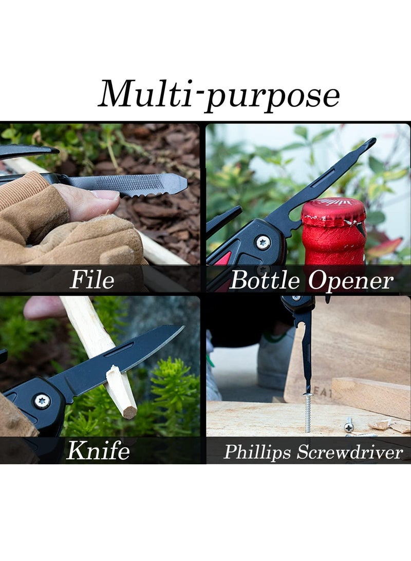 Multitool Hammer, Portable 12in1 Multi Tool Gadgets for Men, Camping Accessories Survival Gear, Emergency Tool Hammer for Home or Car, Unique Gifts for Him Boyfriend Husband