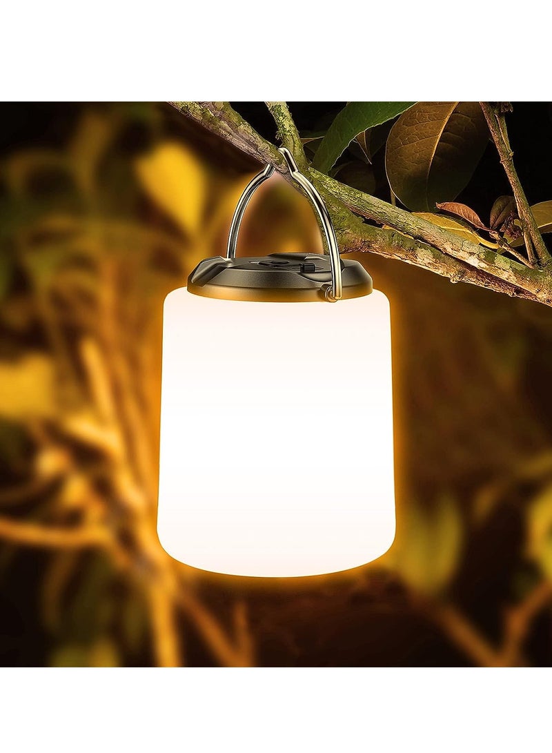Camping Lantern Rechargeable, 2000mAh Camping Lights Lamp, 3000K Warm Light, Brightness Adjustable 3 Light Modes,10+ Hrs Runtime Waterproof Tent Light for Camping, Emergency, Power Cuts